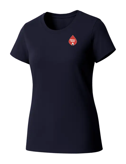 Womens Seriously Soft New Navy T-Shirt w/Neill Gas Logo