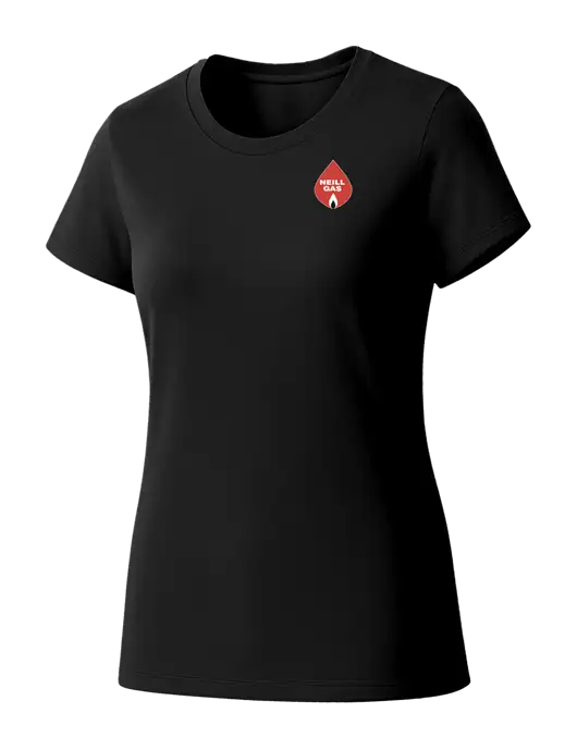 Womens Seriously Soft Black T-Shirt w/Neill Gas Logo