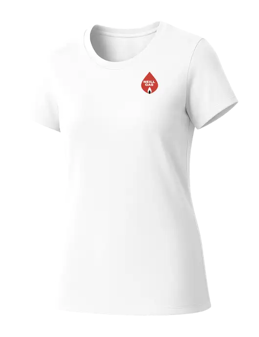 Womens Seriously Soft White T-Shirt w/Neill Gas Logo