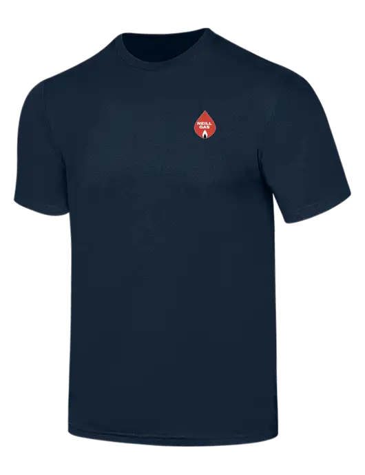 Simply Soft Navy 4.5oz  Poly/Combed Ring Spun Cotton T-Shirt w/Neill Gas Logo