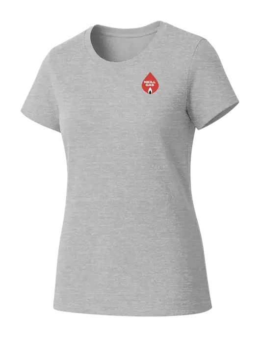 Womens Seriously Soft Light Heathered Grey T-Shirt w/Neill Gas Logo