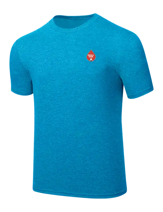 Simply Soft Sapphire Blue Frost 4.5oz  Poly/Combed Ring Spun Cotton T-Shirt w/Neill Gas Logo