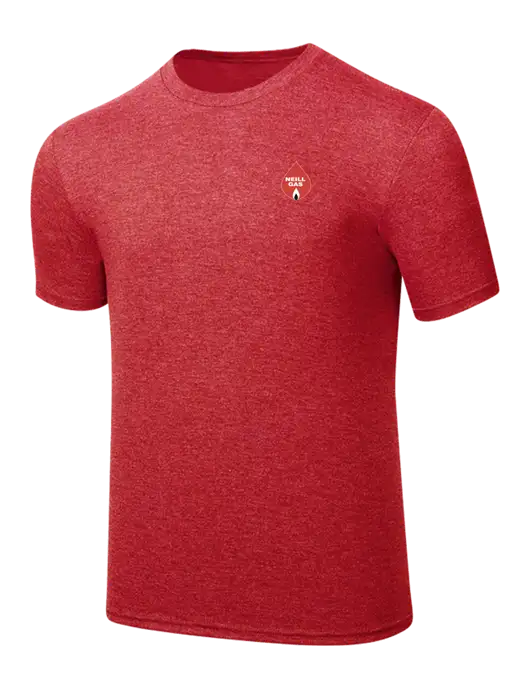 Simply Soft Red Frost 4.5oz  Poly/Combed Ring Spun Cotton T-Shirt w/Neill Gas Logo