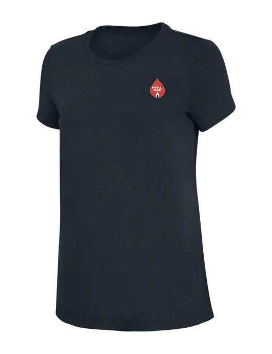 Womens Simply Soft Navy 4.5oz Poly/Combed Ring Spun Cotton T-Shirt w/Neill Gas Logo
