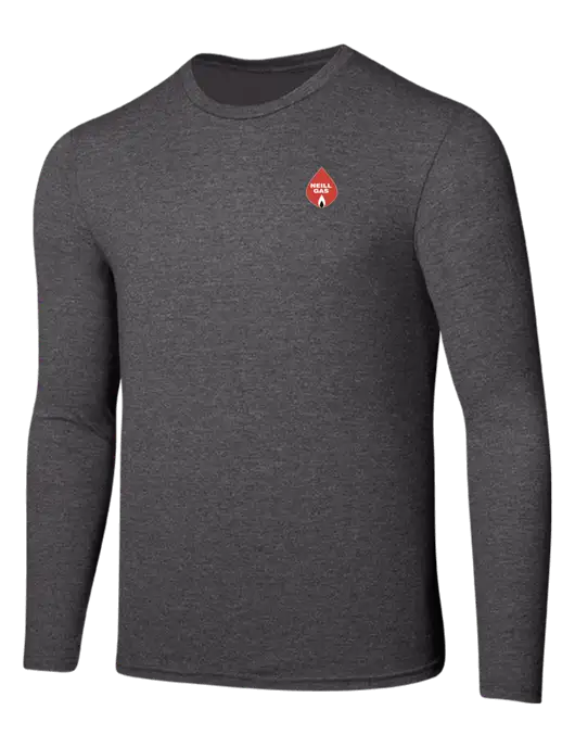 Seriously Soft Heathered Charcoal Long Sleeve T-Shirt w/Neill Gas Logo