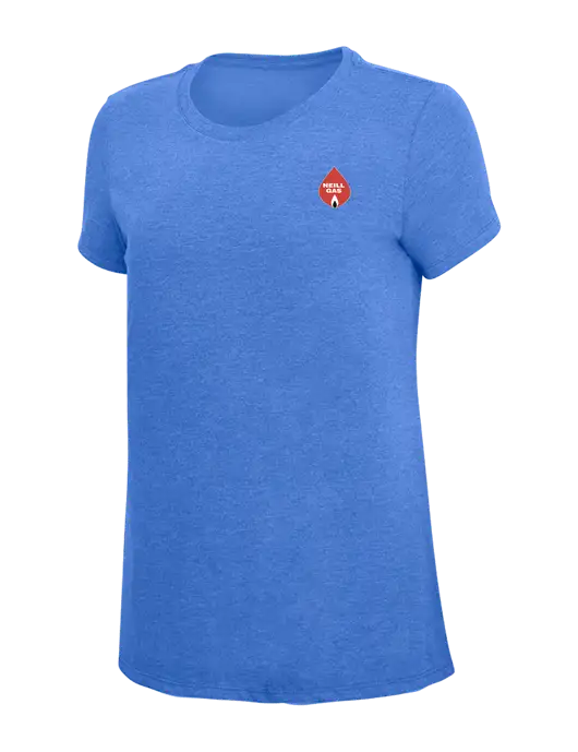 Womens Simply Soft Royal Frost 4.5oz  Poly/Combed Ring Spun Cotton T-Shirt w/Neill Gas Logo