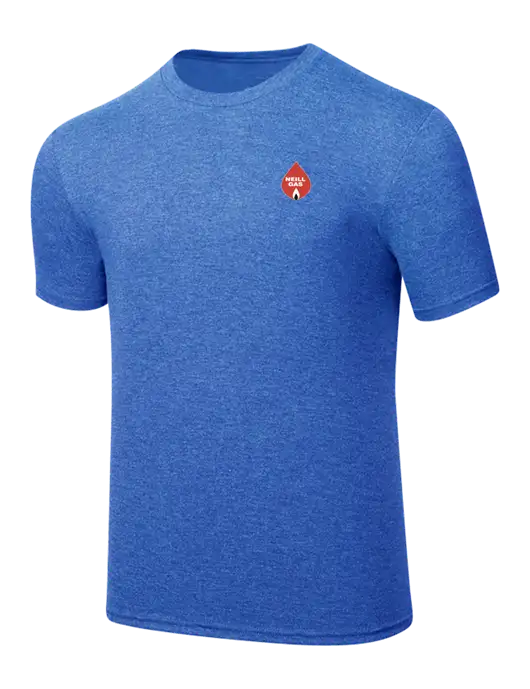 Simply Soft Royal Frost 4.5oz  Poly/Combed Ring Spun Cotton T-Shirt w/Neill Gas Logo