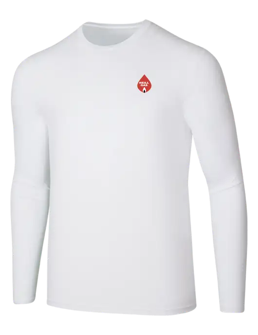 Seriously Soft White Long Sleeve T-Shirt w/Neill Gas Logo