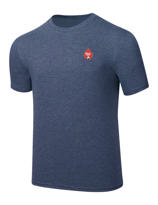 Simply Soft Navy Frost 4.5oz  Poly/Combed Ring Spun Cotton T-Shirt w/Neill Gas Logo