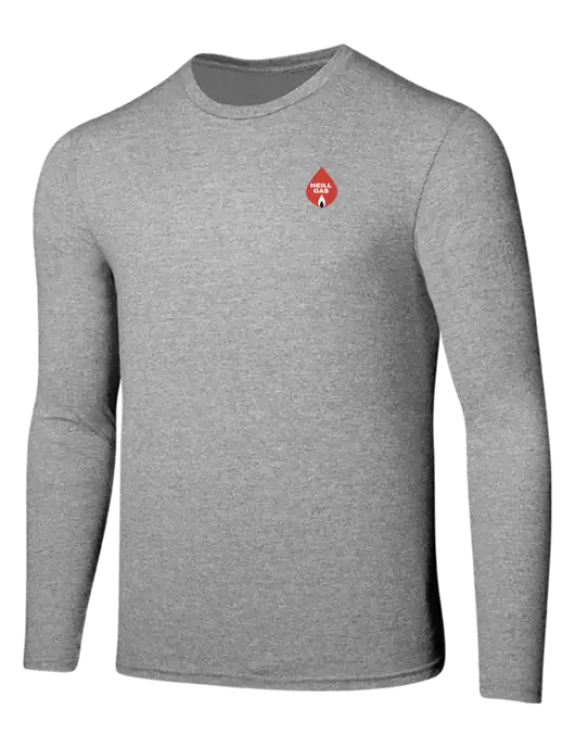 Seriously Soft Light Heathered Grey Long Sleeve T-Shirt w/Neill Gas Logo