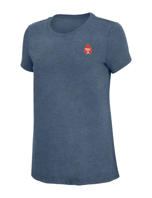 Womens Simply Soft Navy Frost 4.5oz  Poly/Combed Ring Spun Cotton T-Shirt w/Neill Gas Logo