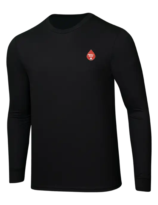 Simply Soft Long Sleeve Black 4.5 oz, Poly/Combed Ring Spun Cotton T-Shirt w/Neill Gas Logo