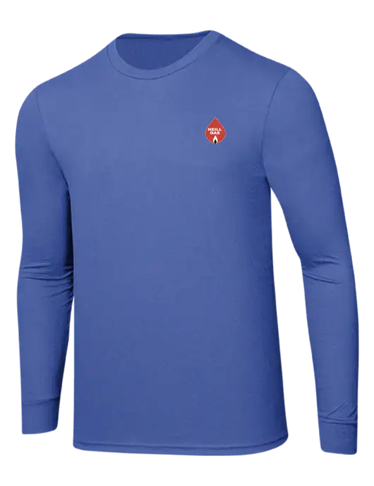 Simply Soft Long Sleeve Royal Frost 4.5 oz, Poly/Combed Ring Spun Cotton T-Shirt w/Neill Gas Logo
