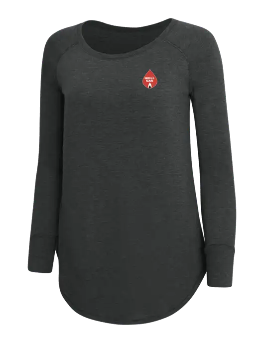 Womens Perfect Wide Collar Tunic Tri-Blend Black Frost 4.5 oz T-Shirt w/Neill Gas Logo