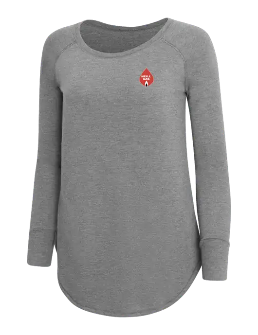 Womens Perfect Wide Collar Tunic Tri-Blend Grey Frost 4.5 oz T-Shirt w/Neill Gas Logo