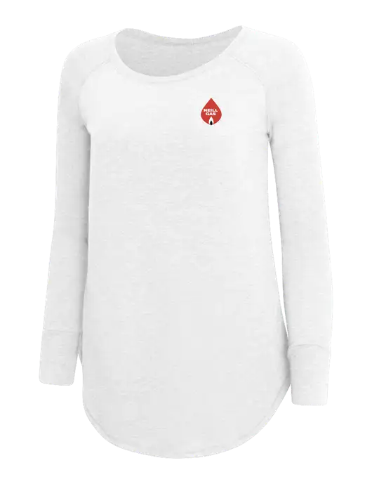 Womens Perfect Wide Collar Tunic Tri-Blend White 4.5 oz T-Shirt w/Neill Gas Logo