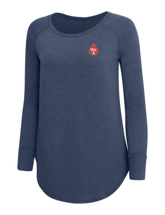 Womens Perfect Wide Collar Tunic Tri-Blend Navy Frost 4.5 oz T-Shirt w/Neill Gas Logo