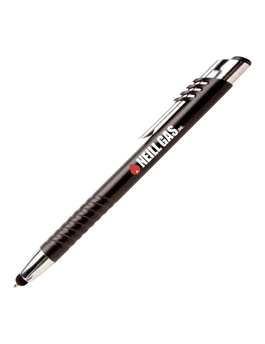 Schirhart Black Stylus Pen - Blue Ink w/Neill Gas Logo
