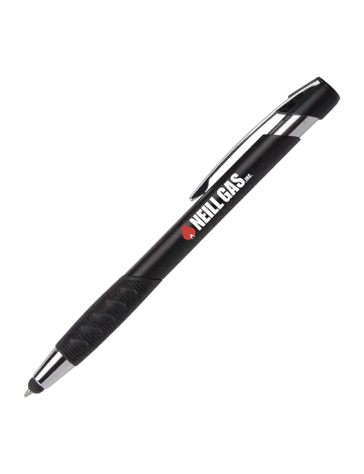 Alize Black Stylus Black Ink Pen w/Neill Gas Logo