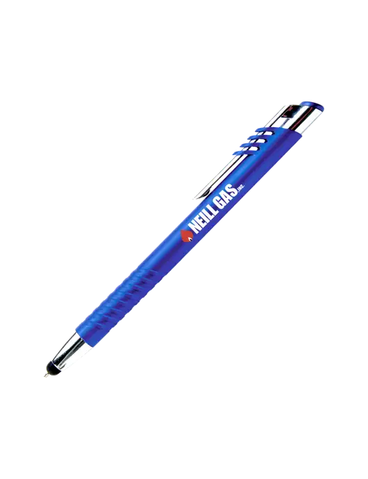Schirhart Blue Stylus Pen - Blue Ink w/Neill Gas Logo