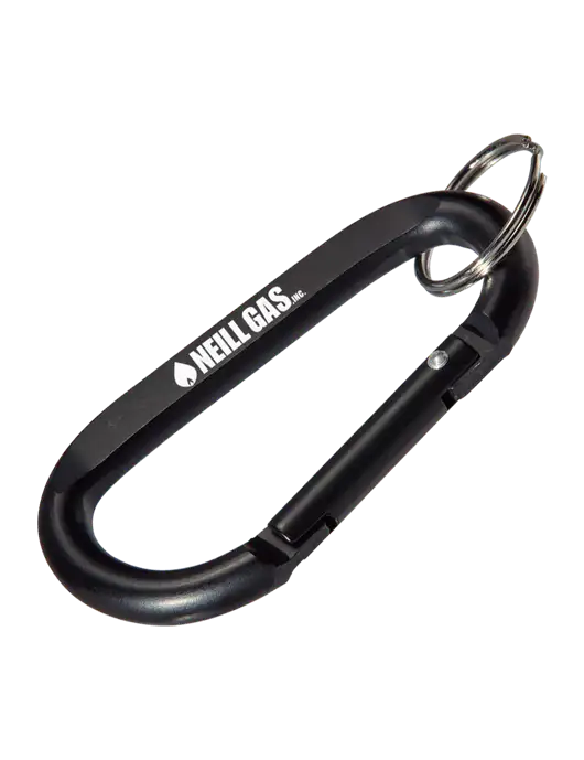 Black Carabiner & Key Ring w/Neill Gas Logo