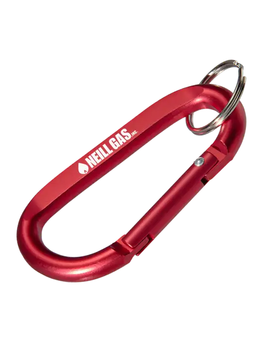 Red Carabiner & Key Ring w/Neill Gas Logo