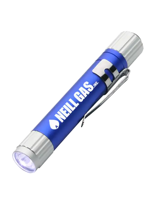 Blue Aluminum LED Penlight w/Neill Gas Logo