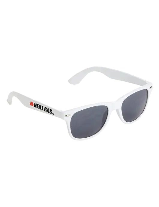 Daytona White Sunglasses w/Neill Gas Logo
