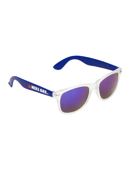 Key West Blue Mirrored Sunglasses w/Neill Gas Logo