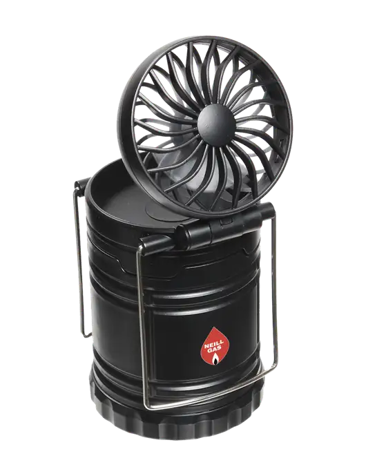 Black Retro Lantern with Fan w/Neill Gas Logo