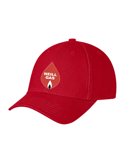 Red Structured Soft Snap Closure Hook & Loop Cap w/Neill Gas Logo