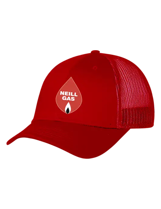 Red Mesh Trucker Cap Snap Back w/Neill Gas Logo