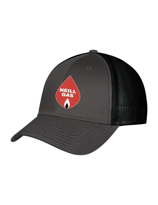 Charcoal/Black Mesh Trucker Cap Snap Back w/Neill Gas Logo
