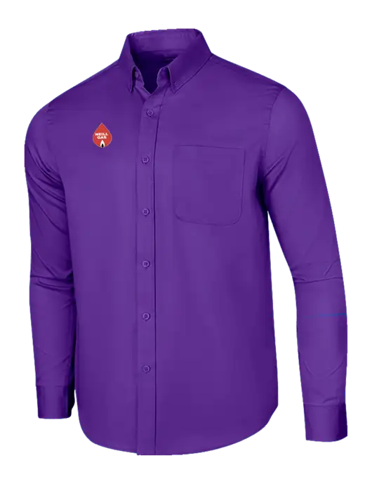 Long Sleeve Purple Superpro React Twill Shirt w/Neill Gas Logo