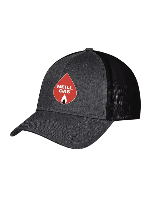Charcoal Heather/Black Mesh Trucker Cap Snap Back w/Neill Gas Logo