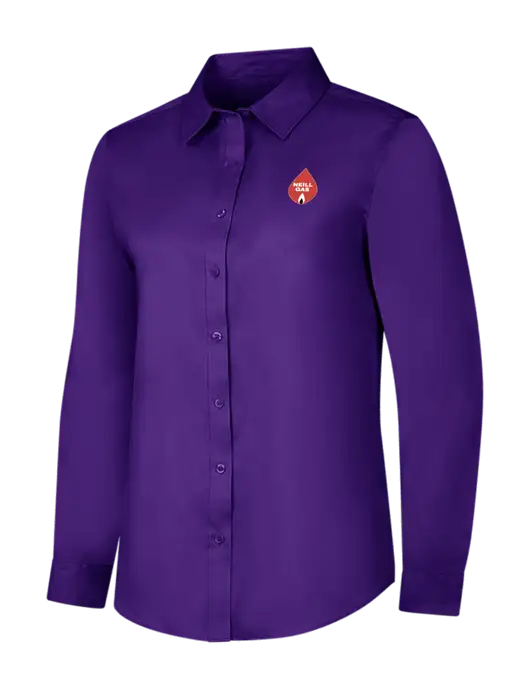 Purple Womens Long Sleeve Superpro React Twill Shirt w/Neill Gas Logo