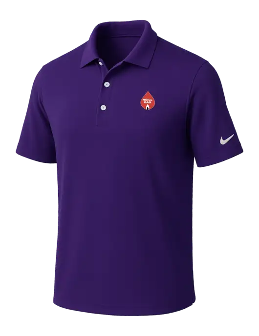 NIKE Purple Dri-Fit Micro Pique Polo w/Neill Gas Logo