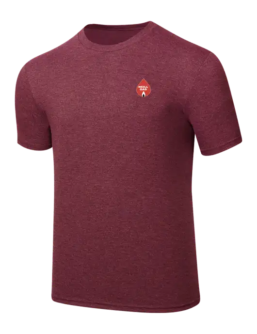 Simply Soft Maroon Frost 4.5oz  Poly/Combed Ring Spun Cotton T-Shirt w/Neill Gas Logo