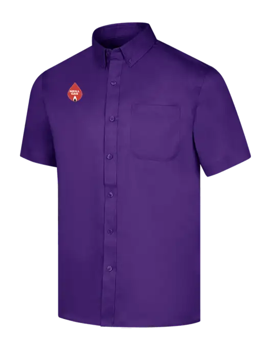 Short Sleeve Purple Superpro React Twill Shirt w/Neill Gas Logo