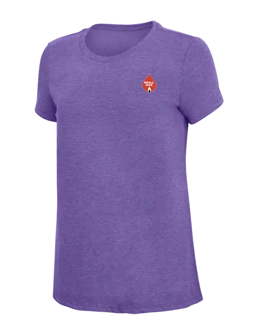 Womens Simply Soft Purple Frost 4.5oz  Poly/Combed Ring Spun Cotton T-Shirt w/Neill Gas Logo