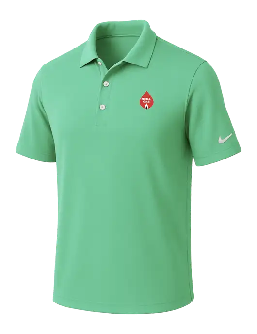 NIKE Very Light Green Dri-Fit Micro Pique Polo w/Neill Gas Logo