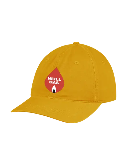 Garment Washed Unstructured Twill Yellow Gold Cap w/Neill Gas Logo