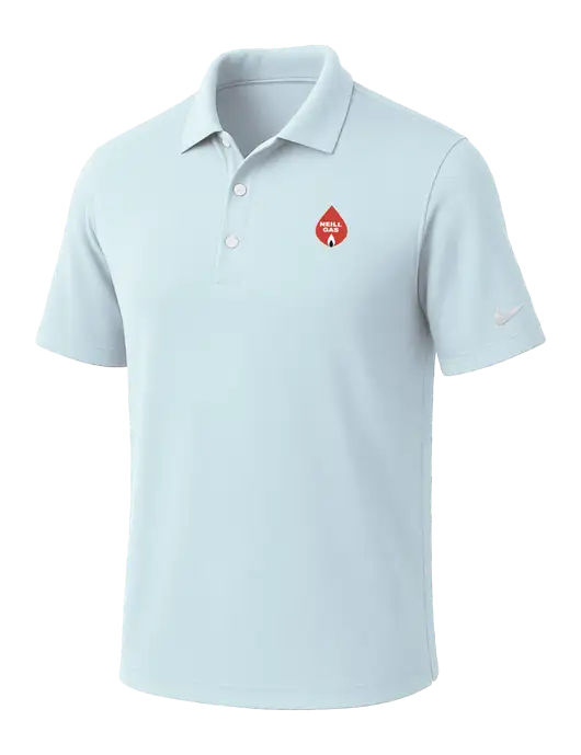 NIKE Very Light Blue Dri-Fit Micro Pique Polo w/Neill Gas Logo