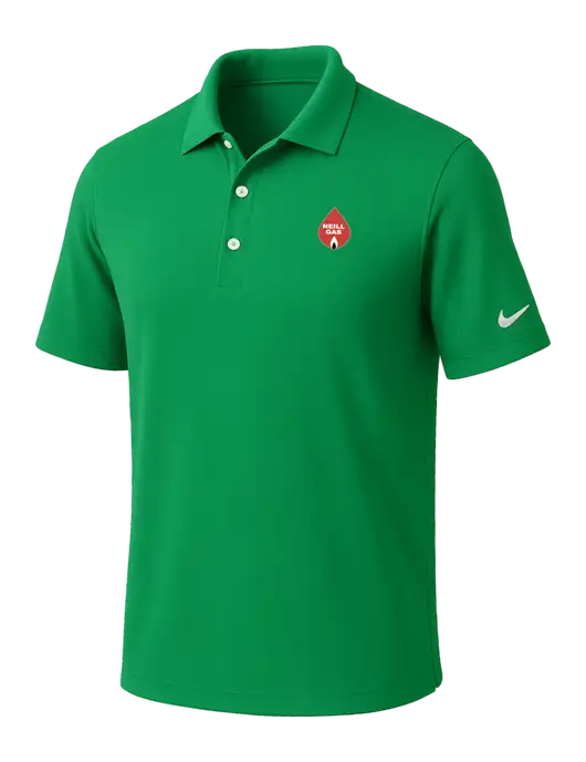 NIKE Kelly Green Dri-Fit Micro Pique Polo w/Neill Gas Logo
