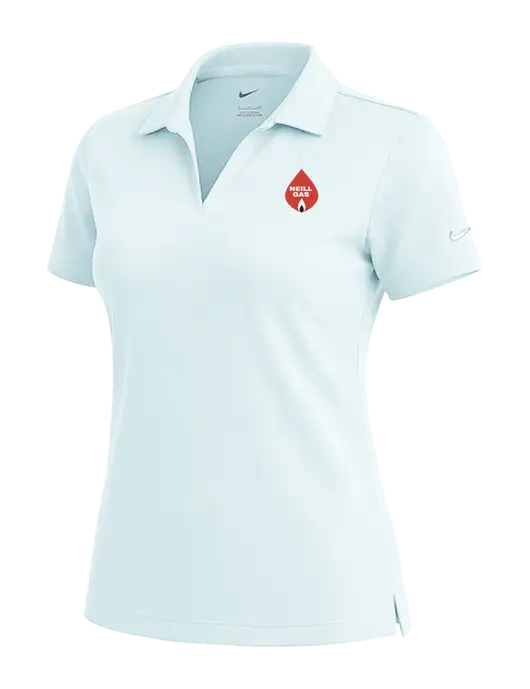 NIKE Very Light Blue Womens Dri-Fit Micro Pique Polo w/Neill Gas Logo