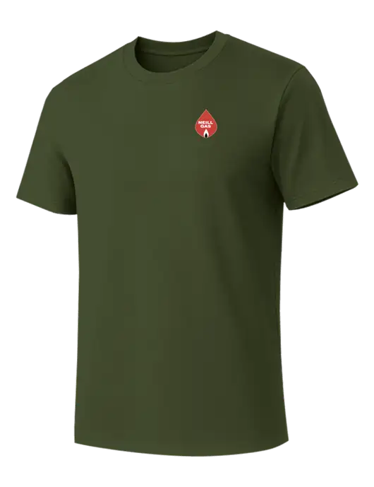 Allmade Dark Olive Green Organic Cotton Tee w/Neill Gas Logo
