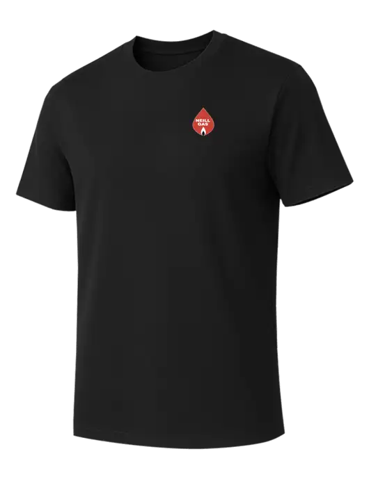 Allmade Deep Black Organic Cotton Tee w/Neill Gas Logo