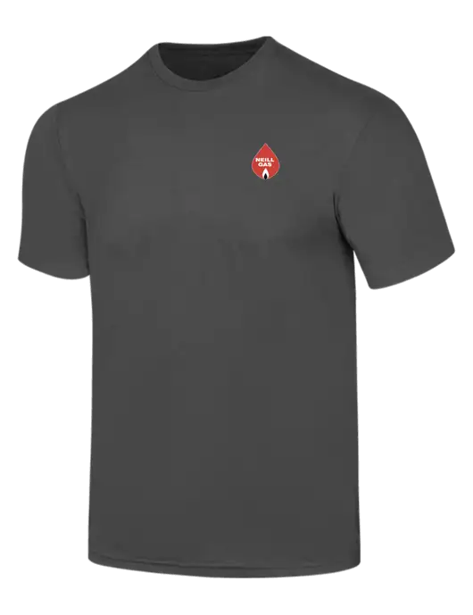 Simply Soft Charcoal 4.5oz  Poly/Combed Ring Spun Cotton T-Shirt w/Neill Gas Logo
