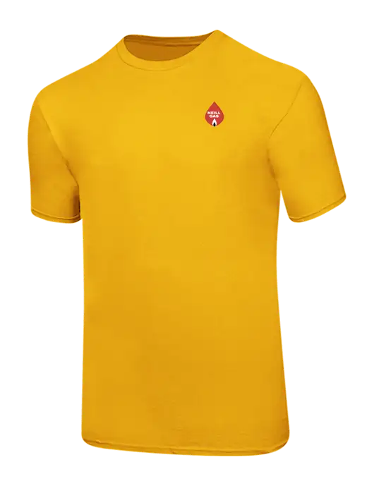 Ring Spun Yellow Gold 4.5 oz T-Shirt
 w/Neill Gas Logo