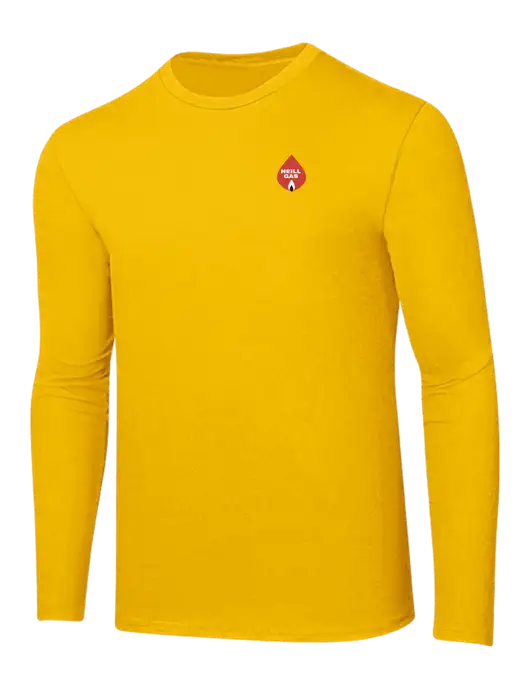Ring Spun Yellow Gold 4.5 oz Long Sleeve T-Shirt
 w/Neill Gas Logo